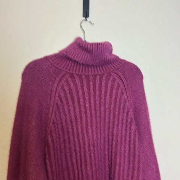 Free People Big City Turtleneck Sweater In Mulberry‎ Garnet Size Medium NWT - Image 7