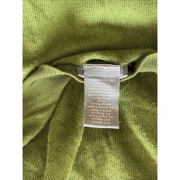 Ann Taylor V-Neck Sweater Womens Size S Green Cashmere Angora Blend Knit Soft - Image 4