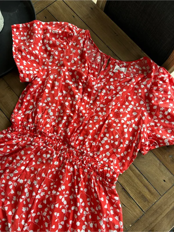 Anthropologie Somerset Linen Edition Red Romper L - Image 7