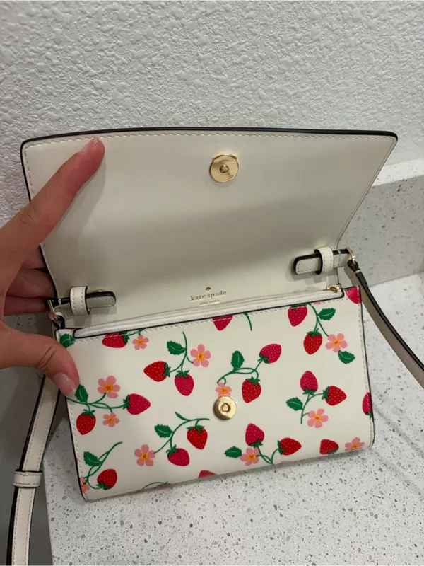 🍓Kate Spade New York Strawberry Vine Perry Leather Crossbody Bag NWOT - Image 4