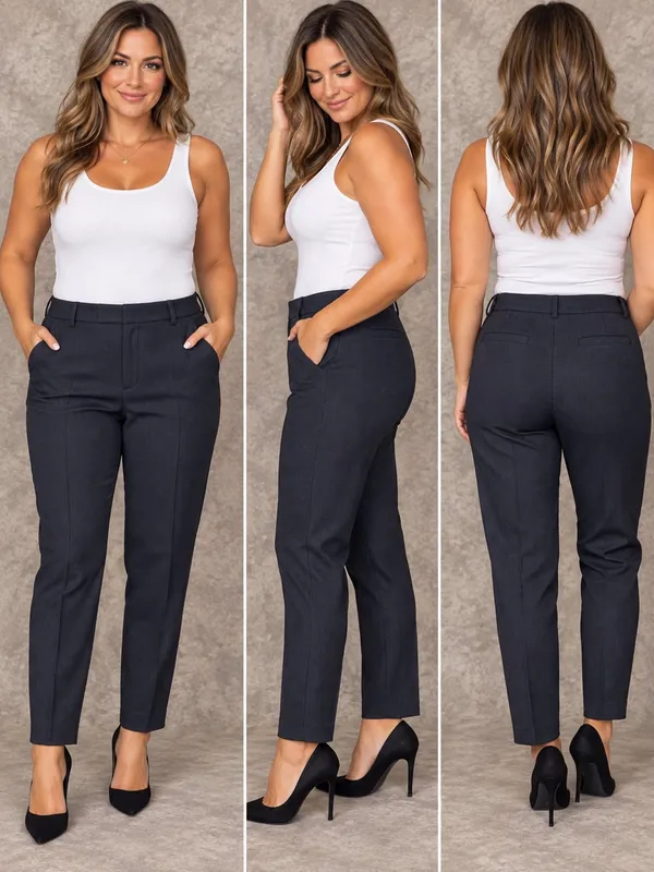 Liverpool Los Angeles Kelsey Trouser Blue Textured Ponte - Image 2