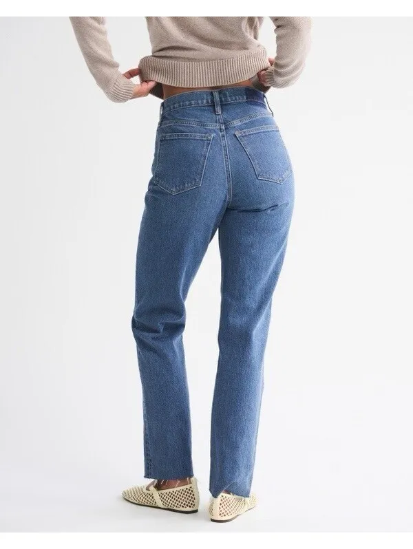 Abercrombie & Fitch Jeans Curve Love 90s Straight Ultra High Rise Denim Size 25 - Image 2