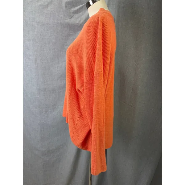 Free People Beach Orange Slouchy Mock Neck Oversized Sweater M - Image 7
