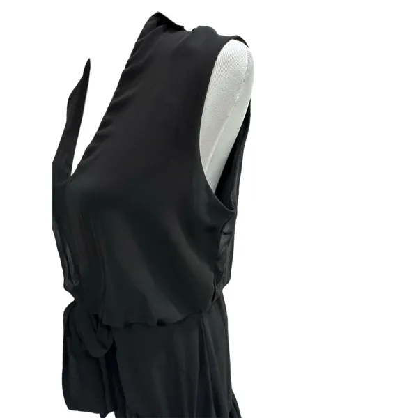 Just Tylor Women's Size(10)‎ Dress High Low Midi Chiffon Black with Bow - Image 13
