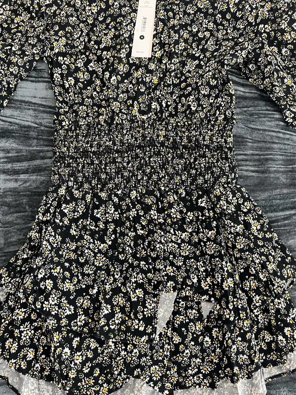Aqua Black Floral Dress - Image 2