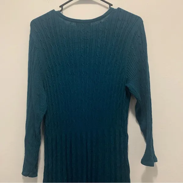 Dressbarn Blue Ribbed Sweaterdress Women's 1X - Image 12