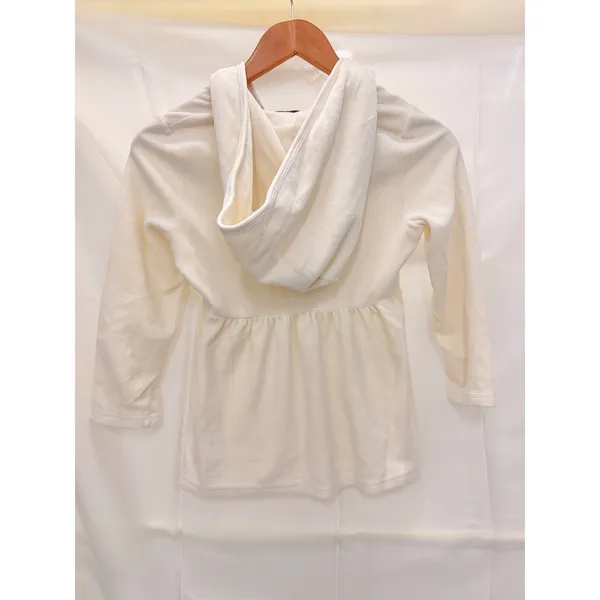 Vintage Juicy‎ Couture White Babydoll Hooded J Zipper Cardigan Small - Image 2