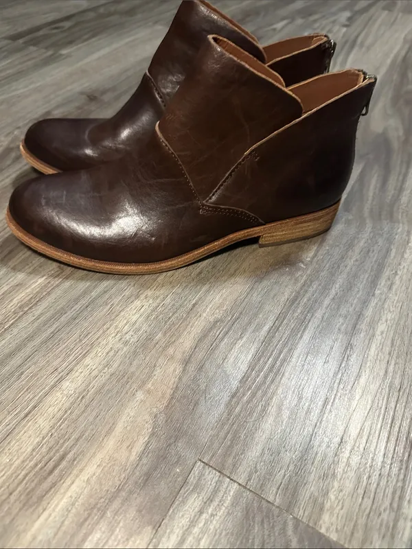 Kork-Ease Women's Dark Brown Leather Ankle Booties - Image 3