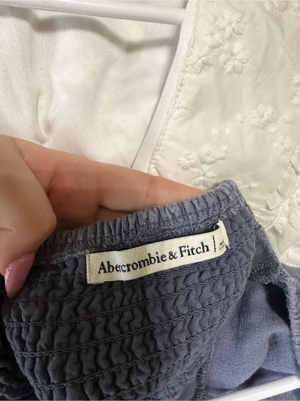 Abercrombie & Fitch Dusty Blue Square Neck Crop Top - Image 2