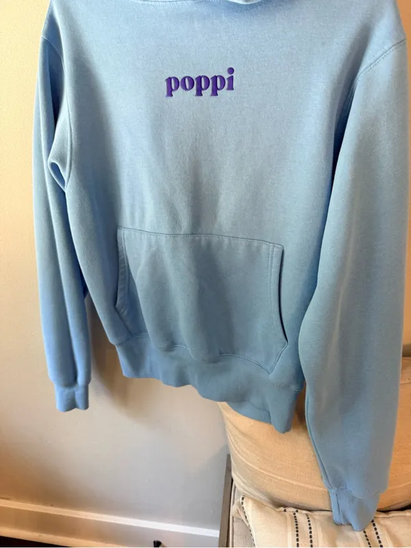 Poppi x Target Light Blue Graphic Hoodie Women’s Small - Image 6