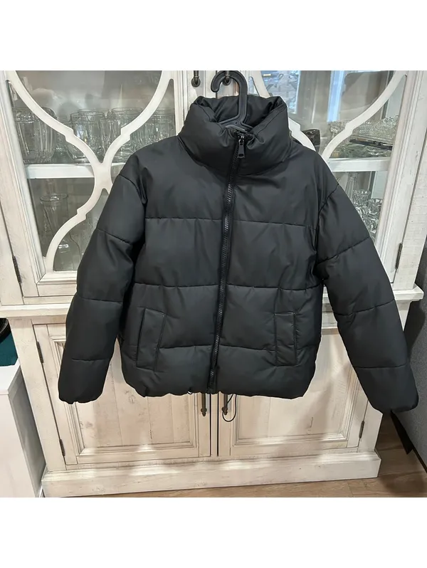 New Look Black Oversized Puffer Jacket High Neck Winter Coat Women’s US 6 - Image 2