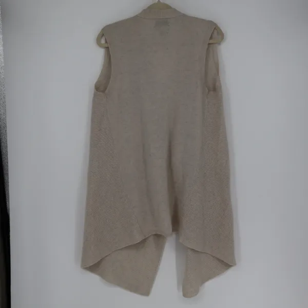 Nanette Lepore Cashmere Drape Vest S 100% 2-Ply Neutral Old Money Quiet Luxury - Image 11