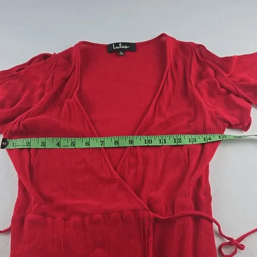 Lulus Much Obliged Red Wrap Maxi‎ Dress Women's XS - Image 10