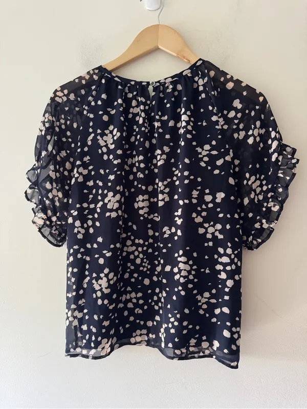 Madewell Memento Short Ruffle Sleeve Drifting Petals Top Style M1731 - Image 4