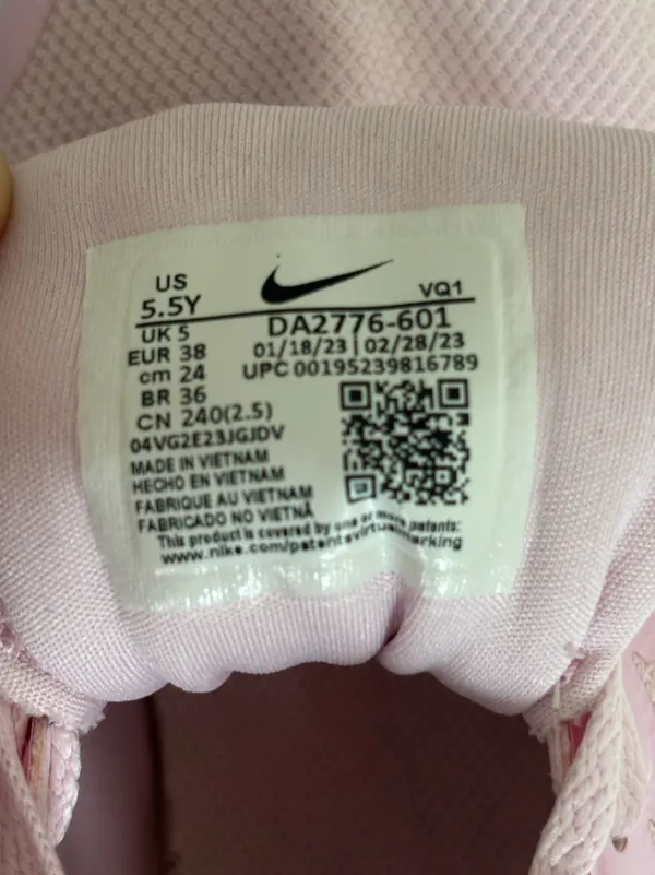 Nike Light Pink Young Star Runner 3 GS Sneakers Black Swoosh Size US5.5Y UK5 EUR - Image 2