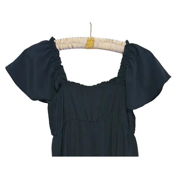 Kaileigh Womens Maternity A-Line Maxi Dress XS Black Cottage Boho Milkmaid - Image 8