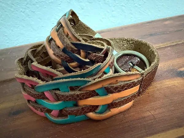 Fossil Braided Leather Belt Large Unisex - Image 2