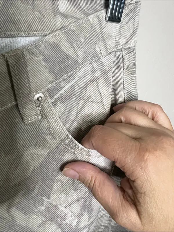Refrain Los Angeles Super Wide Leg Gray Camo Cargo Streetwear Denim Jeans - Image 7