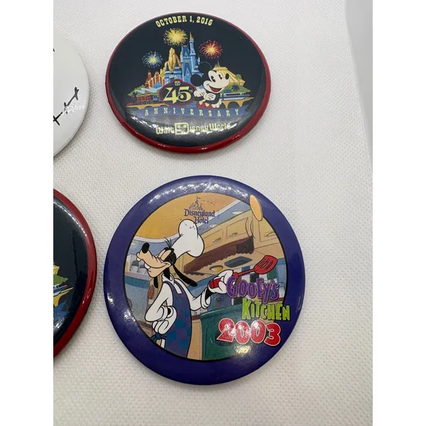 Disney Pin Button Lot WDW 45th Anniversary Goofy Kitchen‎ 2003 Jack Skellington - Image 4