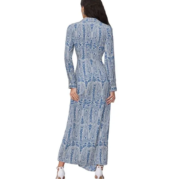 Nordstrom CIDER Chiffon Collar Floral Maxi Dress Sz 6 - Image 3