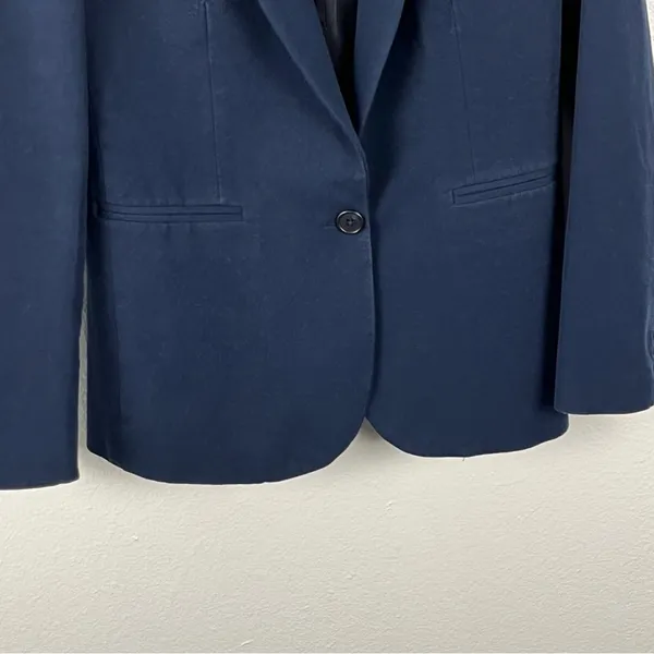 J. CREW Parke Navy Bi-Stretch Lined Single Button Blazer Size 2 Career Preppy - Image 5