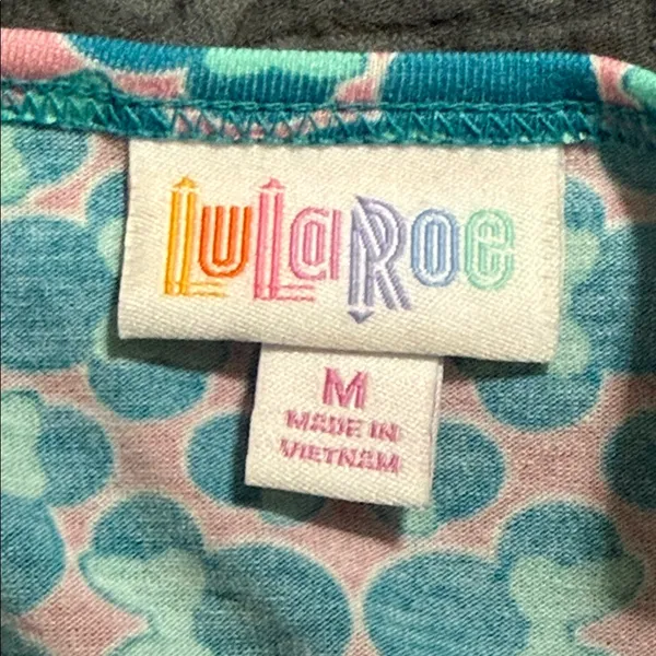 Disney LuLaRoe medium Irma Minnie Mouse turquoise pink hi low oversized tunic - Image 8