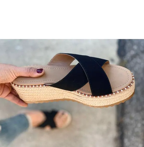 Soda Black Espadrille Slip On Sandal - Image 3