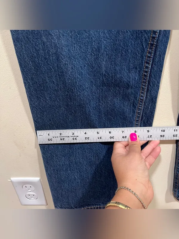 Abercrombie & Fitch The Loose High Rise size 2 dark denim jeans straight EUC - Image 8