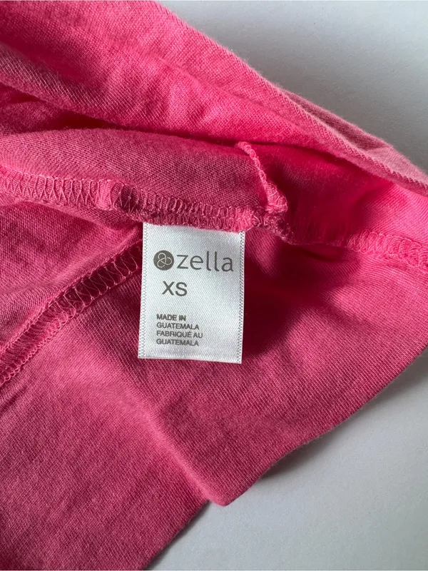 Zella Twist Front T-Shirt XS Hot Pink Cotton Modal Athleisure NWOT - Image 6