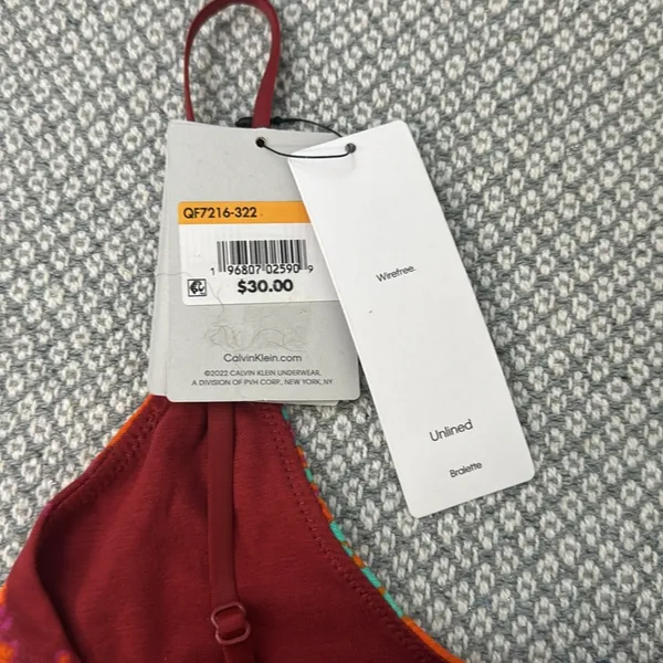 Calvin Klein Multi Colored Marble Print Bralette - Image 4
