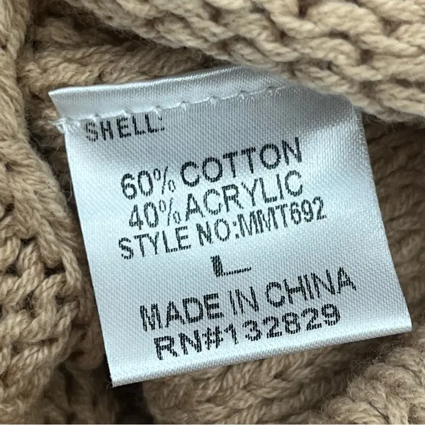 Miou Muse Tan Sweater Cotton Blend Womens Size Large Oversized Loose Fall‎ NEW - Image 3
