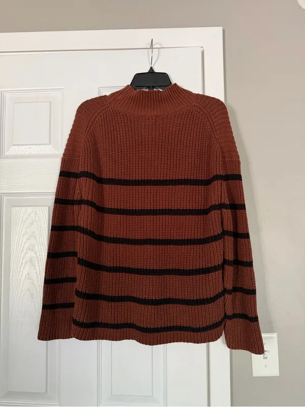 Evereve Brown Mock Turtle Neck Brown Sweater - Image 7