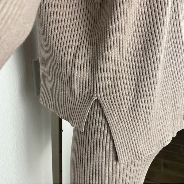 Anthropologie Ribbed Cowl Neck Sweater Set in Dusty Rose - Image 7