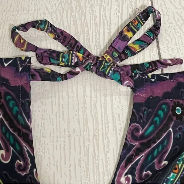 ECI Purple Floral Paisley Maxi Dress Size 12 Sleeveless - Image 6