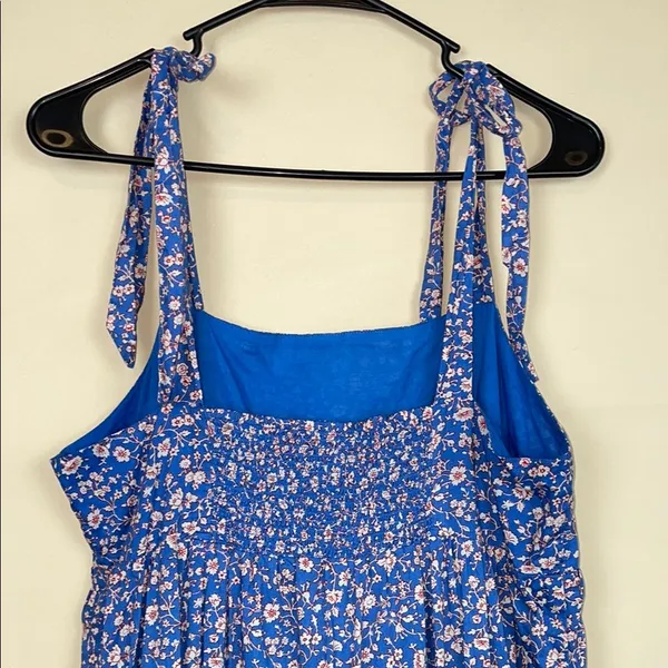 Madewell Women’s Boho Cottagecore Floral Print Shoulder Tie Tiered Midi Dress - Image 5