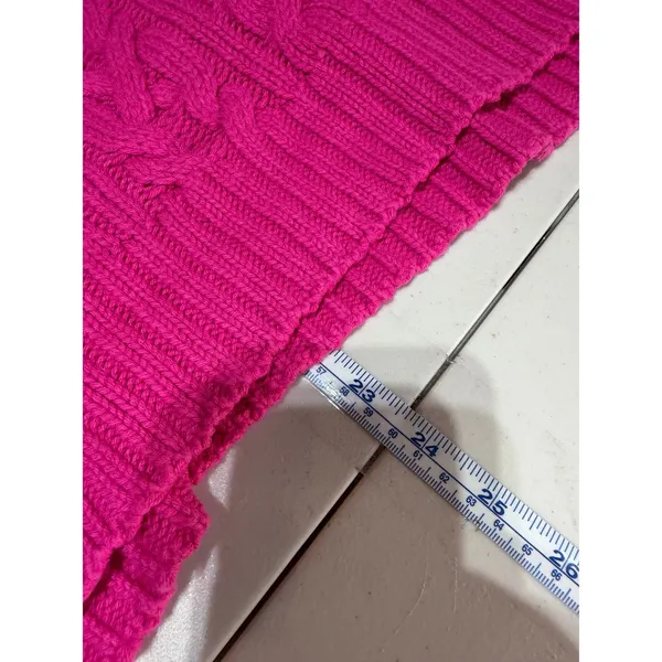 Lauren Ralph Lauren Sweater Womens PL Pink Cable Knit‎ Preppy Academic Oxford - Image 8