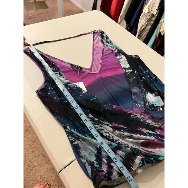 Deadstock Y2K BeBe Purple Mesh Flowy Layering Tank Top Size Medium NEW with Tags - Image 8
