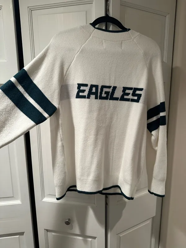 Abercrombie Philadelphia Eagles Luxesoft V-Neck button Down Sweater - Image 2