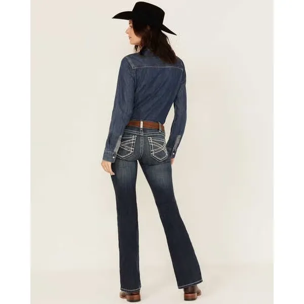 Ariat‎ TALL Women's Mid Rise Boot Cut Real Riding Jeans W25 10011683 Denim - Image 2