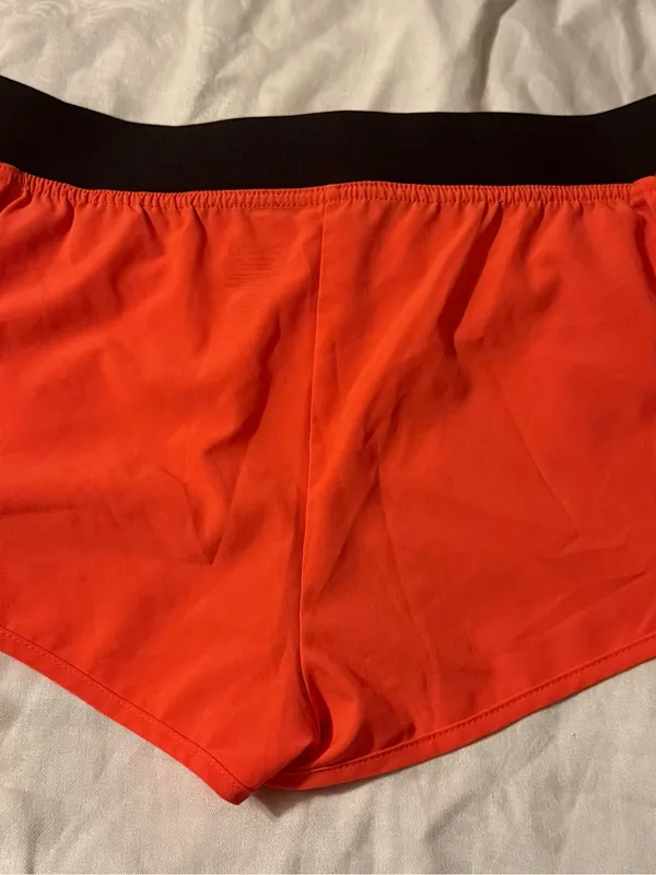 Aveto Women's Orange Athletic Shorts with Black Waistband - Image 3
