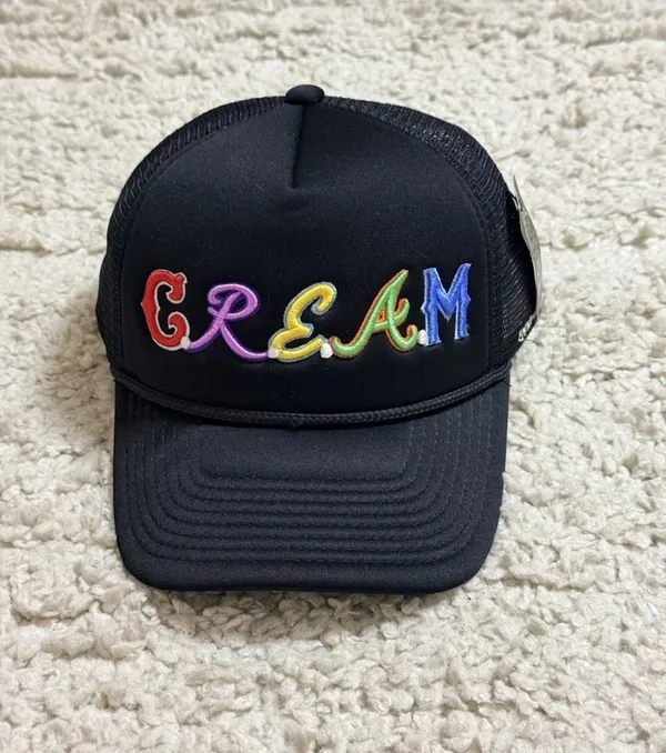 New Field Grade C.R.E.A.M Black Multicolor Mesh Back Adjustable Trucker Hat - Image 2