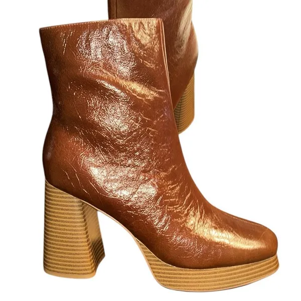 Guess Brown Leather Ankle Boots(Size 9.5M) - Image 3