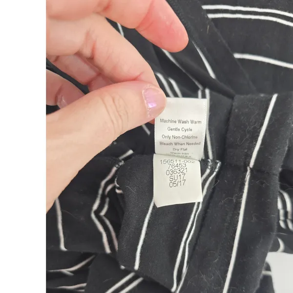 Athleta Maxi Dress Womens L Striped Black White Sleeveless Empire Waist EUC - Image 6
