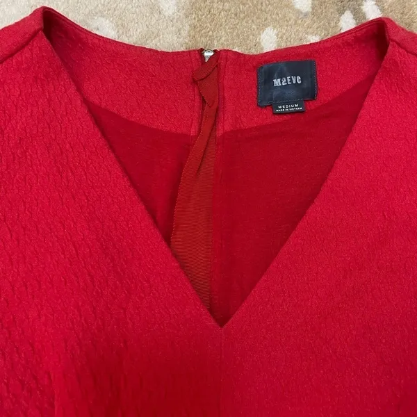 Maeve Anthropologie Womens Medium Splitshade Red Pullover Tulip Dress size M - Image 5