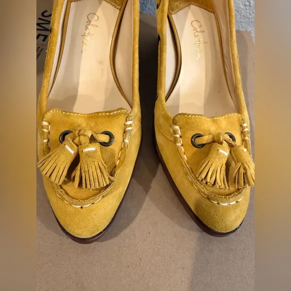 Cole Haan Nike Air Soles‎ Wedges Women's F8 D25497 Mustard Yellow Size 8B - Image 5