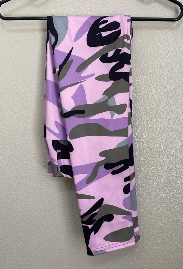 Stretchy Workout Leggings Pink Size L - Image 3