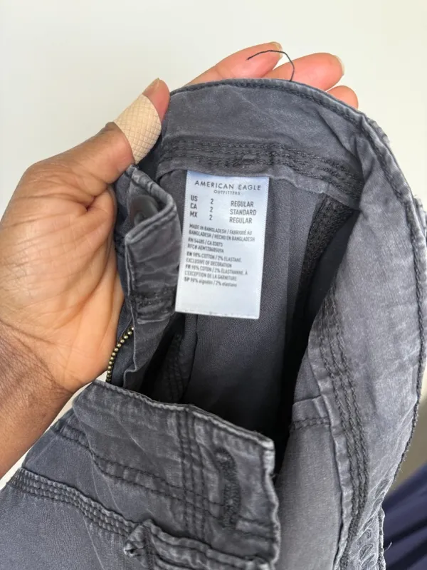 American Eagle Vintage Y2K Grunge Dark Gray Cargo Pants - Image 7
