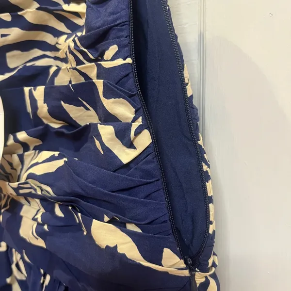 ZARA long skirt in floral print blue/ivory size M Cotton - Image 6