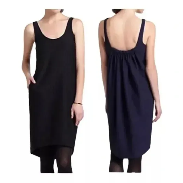Anthropologie Maeve Dress Navy/Black Colorblock Sleeveless Pleated‎ Back Size M - Image 12