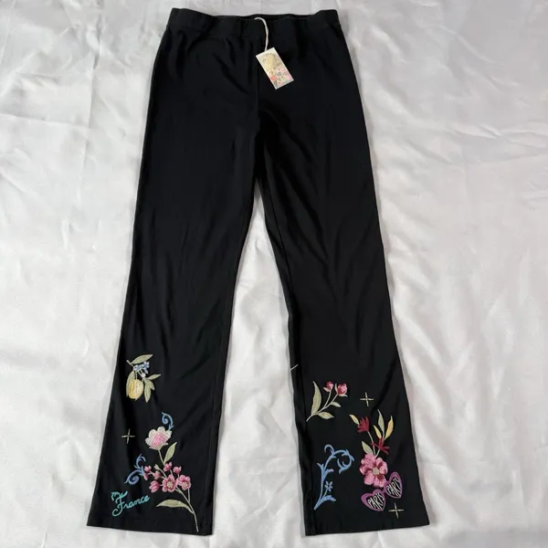 NWT‎ Johnny Was M Embroidered Paris France Leggings Art To Wear Boho Fairycore - Image 5